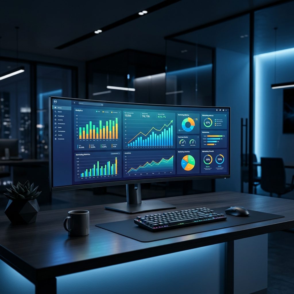 Digitales Marketing Dashboard mit Analysen und Wachstumskennzahlen
