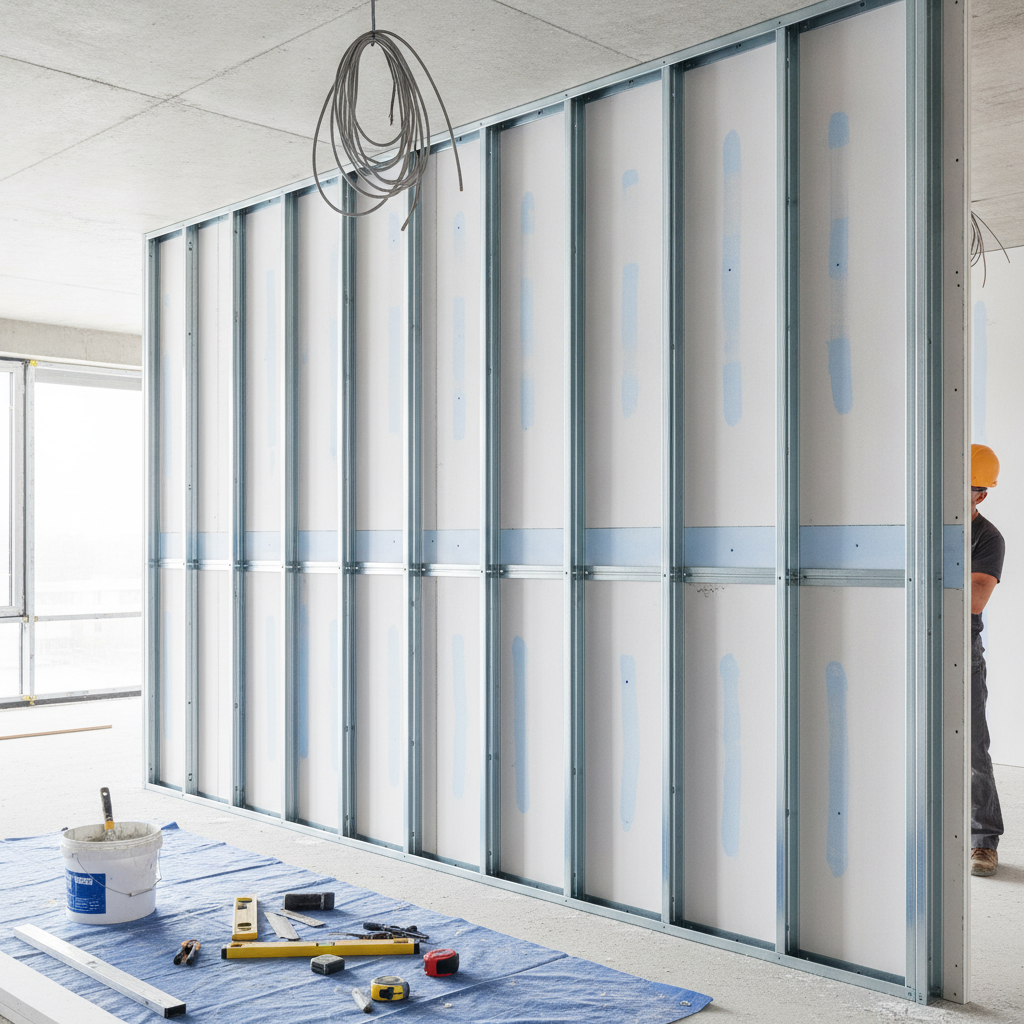 Fachgerechte Montage einer Trockenbau-Ständerwand aus Metallprofilen